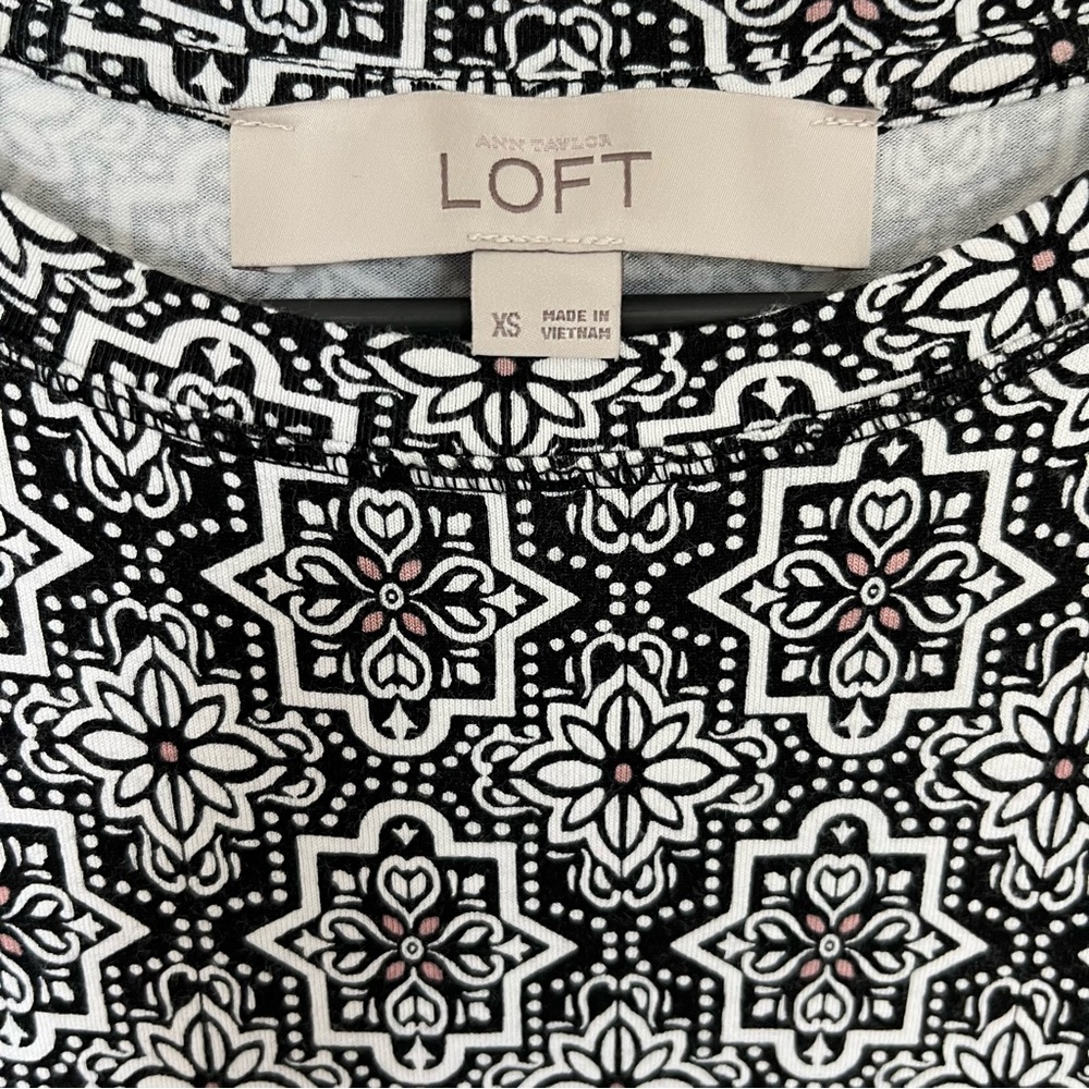 Loft Sleeveless Geometric Patterned Swing Dress X… - image 3